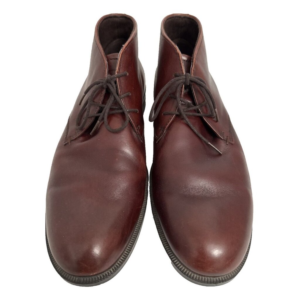ECCO Chukka Boots Shoes EU 46 US 12/12.5 Cognac‎ Brown Leather Ankle Lace Up